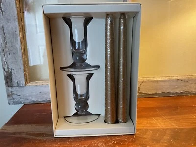 Holiday Essentials Brown Taper & Glass Candleholder Gift Set by Pier 1 - Image 1 of 4