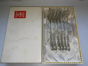  Justinus Solingen OVP 6 Kuchengabeln Hildesheimer Rose 90er Auflage silber - Bild 1 von 3