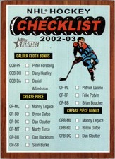 2002-03 Topps Heritage #NNO Checklist 6 of 6