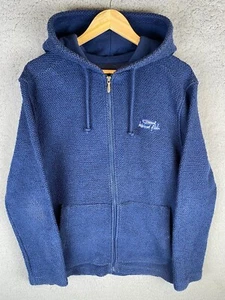 Weird Fish Mens Macaroni Full Zip Up Jumper Hoodie Size M / Medium Navy Blue - Picture 1 of 6