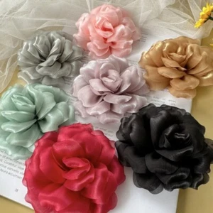 5pcs DIY Semi-finished Satin Silk Flower 3D Flowers Clothing Accessories Decor - Picture 1 of 21