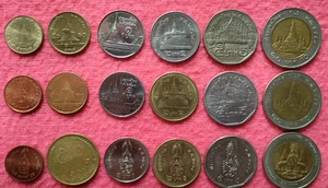 Thailand Lot 16 verschiedene Münzen 25 Satang-10 Bath (1977-2022) - Bild 1 von 2