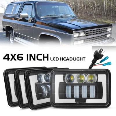 Faros LED de 4x6 pulgadas alto/bajo giro DRL para Chevrolet Blazer 1989-1991 4 piezas Foto 1 de 4