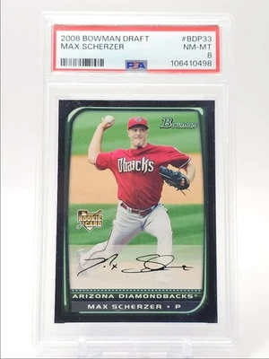 Max Scherzer 2008 Bowman draft novato béisbol Diamondbacks RC PSA 8 Q5651 Foto 1 de 2