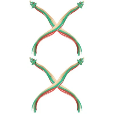  4 Pz Estensioni Capelli di Natale Clip Colori Bambini Espansioni Capelli - Immagine 1 di 4