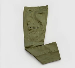 BSA Boy Scouts of America Mens 33x30 Hemmed Green Canvas Pants w. Cargo Pockets - Picture 1 of 24