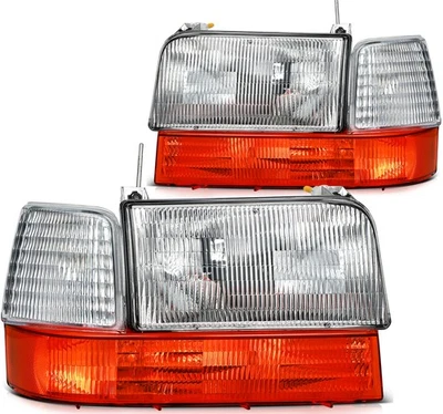 Headlights Assembly Pair For Ford F-Super Duty 1992 1993 1994 1995 1996 1997 Foto 1 de 4