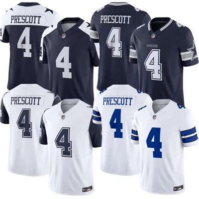 Camiseta deportiva cosida Dak Prescott #4 2025 Cowboys azul marino/blanco nueva con etiquetas - todas las tallas Foto 1 de 4