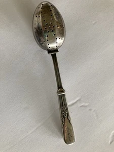 Antikes Tee-Ei Löffel Sieb Sterlingsilber Griff gemarkt Muttergriff - Bild 1 von 13