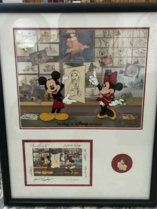 Disney Animation Art Gallery Studios Stories Mickey Mulan Pin Signed Framed Cel - Picture 1 of 15