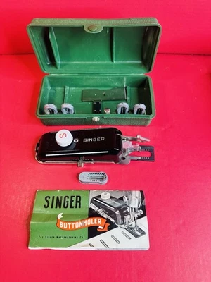 Modelos manuais vintage Singer 221 222 201 + porta-botões para máquina de costura 160506 - Imagem 1 de 2