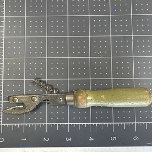 Vintage Wein/Dosenöffner grün Holzgriff - Bild 1 von 6
