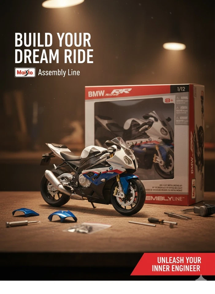 Maisto BMW S1000RR 2011 White Blue Red - 1 12