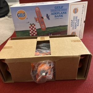 Vintage Gulf Collector Series #3 Bank Biplane - Picture 1 of 2
