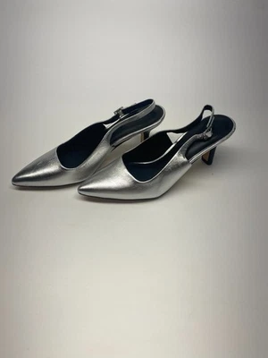 Bombas Vince Mujer 75MM Pandora Metálicas Plateadas Cuero Talla 7 M Foto 1 de 4