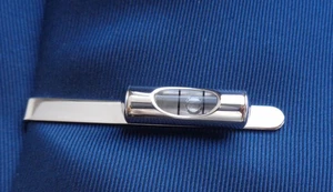 Wasserwaage Krawattenschieber silbern  ca. 5,6 cm lang NM0201h + Box Sonderpreis - Bild 1 von 6