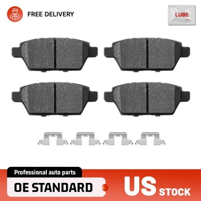 Rear Ceramic Brake Pads W/Mounting Clips for Ford Fusion Mazda 6 Milan 2006-2011 - Image 1 of 4