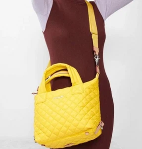 MZ WALLACE Sutton Deluxe Small Quilted Nylon Tote Bag Sunflower NWT - Picture 1 of 5