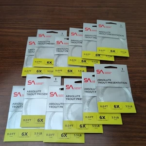 Scientific Anglers Absolute Trout Presentation Leader 11ft 6X 3.5lb - Lot of 12! - Picture 1 of 3