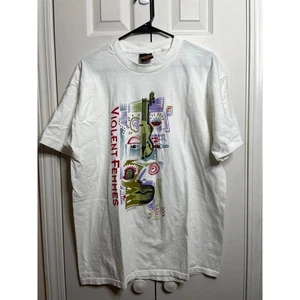 Vintage 1996 Violent Femmes Tour Shirt Size XL White Graphic Print - Picture 1 of 9