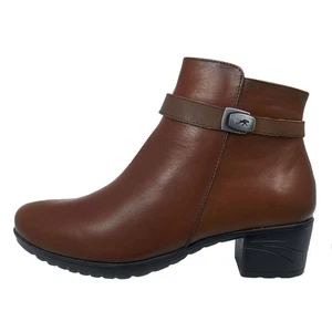 Fluchos Charis: Brown Leather Ankle Boots For Women With Heel F0937 - Picture 1 of 5