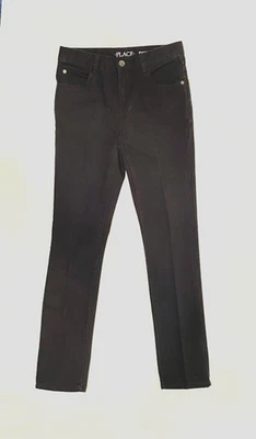 Children's Place Skinny Stretch Jeans Jet Black Size 12 With Adjustable Waist - Image 1 of 4