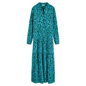 Vestido midi camisa estampado guepardo verde azul para mujer Hush Azalea talla 8 ~ PVP £99 - Imagen 1 de 13
