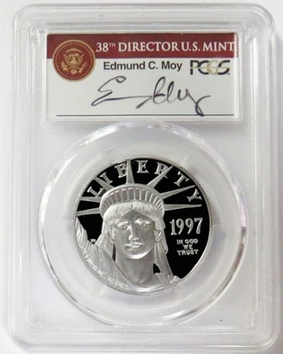 1997 W PLATINUM MOY SIGNED $100 AMERICAN EAGLE 1oz SOL PCGS PR 69 DCAM - Image 1 of 2