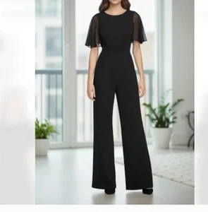 Neu ohne Etikett Calvin Klein Damen-Overall Flatterärmel Knopfleiste GR-22W schwarz - Bild 1 von 7
