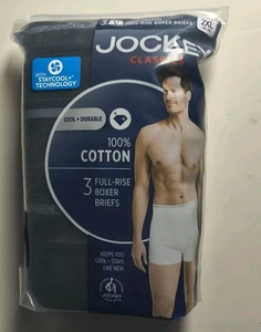 Jockey 3er Pack Classics Full Rise Black Staycool Cotton Boxershorts Unterwäsche XXL - Bild 1 von 4