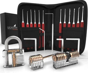 Dietrich Set de 3 Cerraduras Transparentes Profesional Lockpicking Set - Lichtenwerk - Imagen 1 de 9