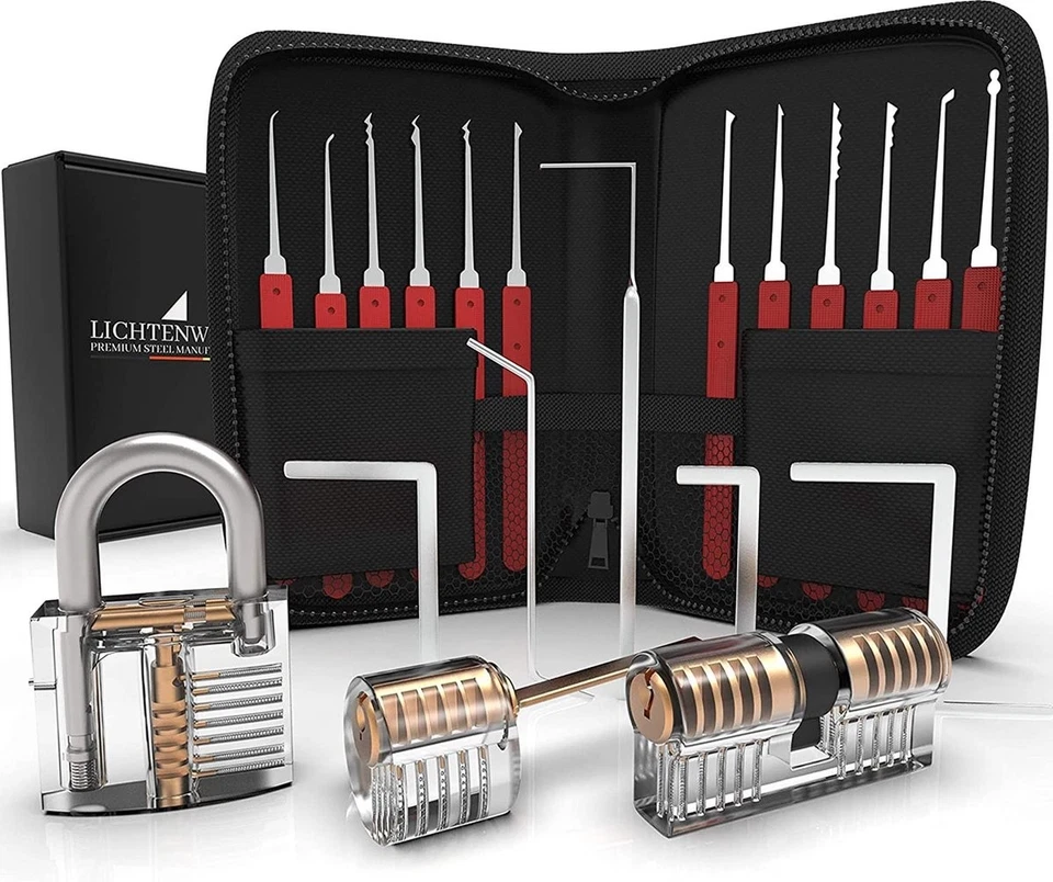 Dietrich Set mit 3 transparenten Schlössern Profi Lockpicking Set - Lichtenwerk - Bild 1 von 4