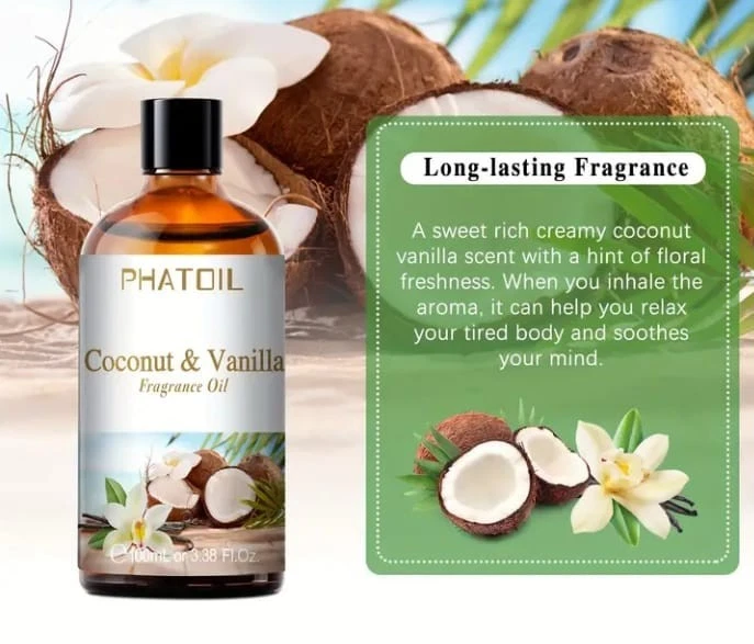 PHATOIL Olio Profumato Cocco e Vaniglia  100ml, Profumo di Alta Qualità - Immagine 1 di 1