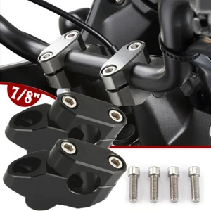 Elevadores de manillar de aluminio negro 2 piezas para manillar de 7/8 pulgadas 22 mm - Imagen 1 de 12