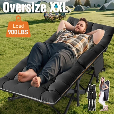 Adults Folding Sleeping Cot Guest Bed Heavy Duty Portable Cots Camping with Mat - Image 1 of 4