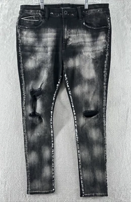 Pantalones de mezclilla Cult of Individuality para hombre talla 40x32 punk súper ajustados elásticos 3M reflectantes Foto 1 de 4