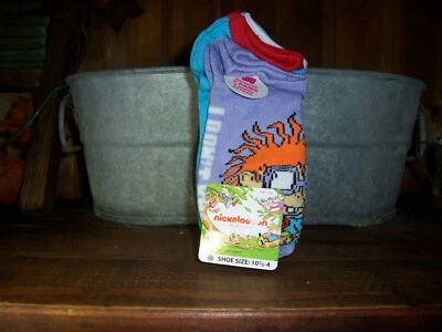 NICKELODEON GIRLS CARTOON DESIGN SOCKS 8 PAIRS SIZE 10.5-4 SCHOOL PLAY NEW - Image 1 of 2