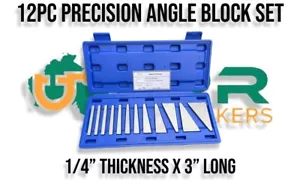 Angle gauge blocks 1 to 30 dec 12pcs hardened and Ground gauge plate 1/4" x 3" - Picture 1 of 2