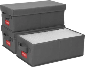 DVD Storage Box - Stackable DVD Case Holder Organizer DVD Storage Solutions P... - Picture 1 of 11