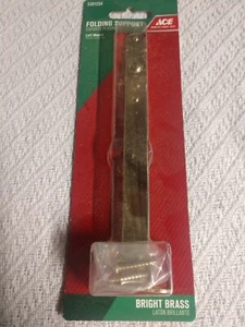 Ace Hardware Folding Support Left Mount Bright Brass - Picture 1 of 6