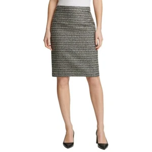 DKNY Women's Metallic Tweed Hidden Back Zipper Straight, Pencil Skirt TEDO - Picture 1 of 2