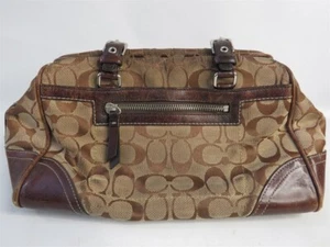 COACH Tote Bag Brown Canvas Signature Shoulder 8k13 Vintage - Picture 1 of 6