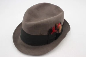 Carson Pirie Scott Men Store Brown Dress Hat Felt Fedora Wide Ribbon Band - Picture 1 of 7