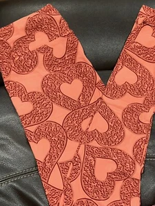 New OS 2-12 LuLaRoe Peachy Pink Leggings W/ Hearts. Ships Next Day - Picture 1 of 2