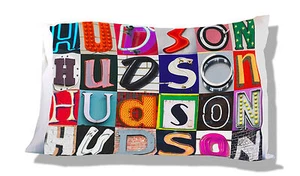 HUDSON Personalized Pillowcase featuring photos of actual sign letters - Picture 1 of 1