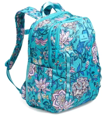 VERA BRADLEY LIGHTEN UP Sporty Large Backpack in Peacock Garden (Turquoise) NWT - Image 1 of 4