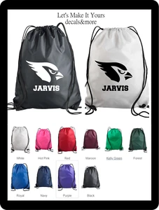 ARIZONA CARDINALS LOGO CUSTOM DRAWSTRING BACKPACK SPORTS BAG PERSONALIZED NAME - Picture 1 of 1