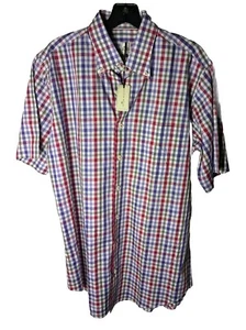 Peter Millar mehrfarbig kariertes kurzärmliges Button-Down-Hemd für Herren Medium neu mit Etikett - Bild 1 von 3