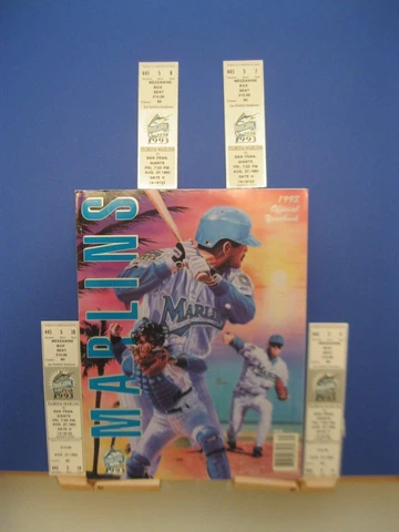1993 Florida Marlins Inaugural MLB Season Yearbook and Tickets Cover
