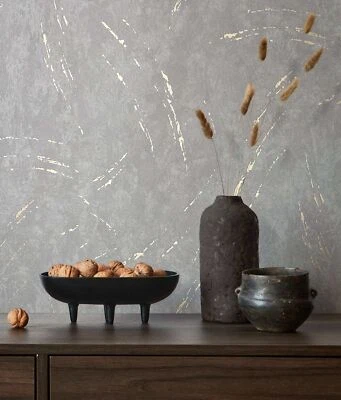 Non-woven wallpaper Marburg concrete look structure gray gold metallic 33669 (€4.29/1sqm) - Image 1 of 4